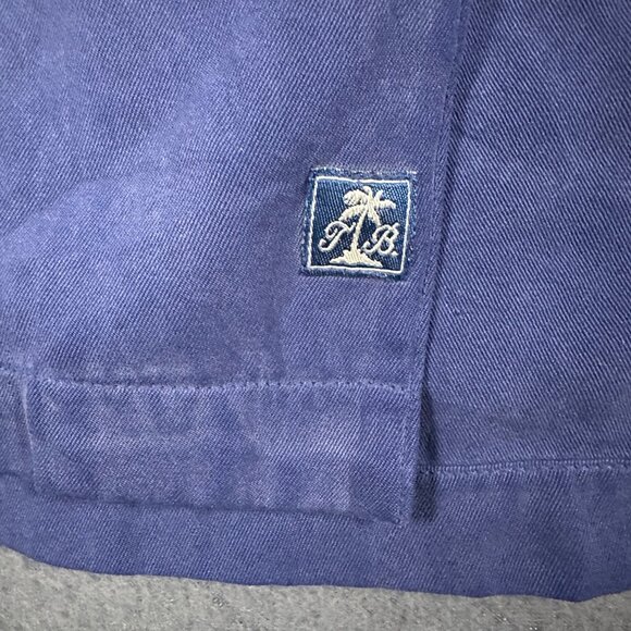 Tommy Bahama Mens XL Navy Blue Silk Short Sleeve Button Up Split Hem Shirt - Picture 7 of 10